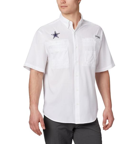 Columbia PFG Tamiami Shirts White For Men's NZ16732 New Zealand